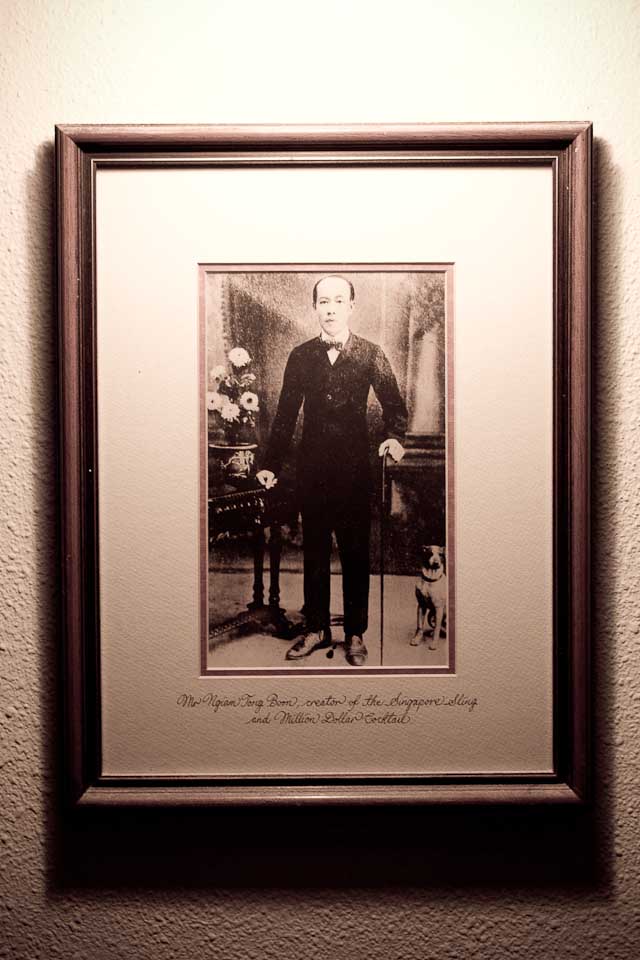 Portrait of Ngiam Tong Boon at Raffles Hotel, Singapore.