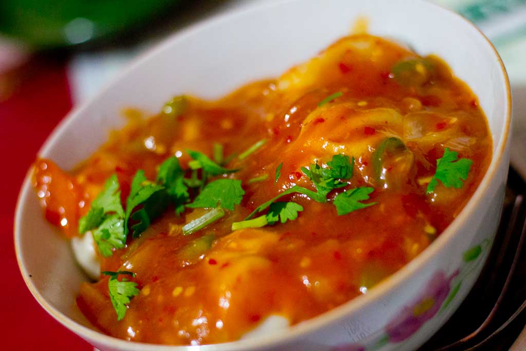 Food for a Quid: Spicy Buff Momo, Kathmandu, Nepal.