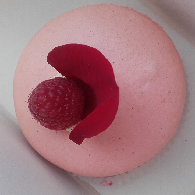 Raspberry macaroon from Patisserie Romainville.