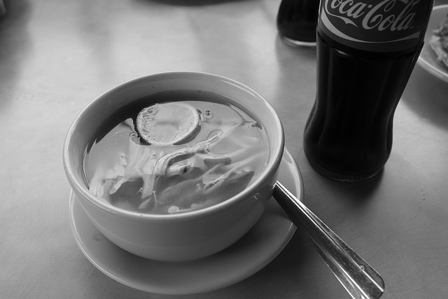 Classic Yucatan sopa de lima.